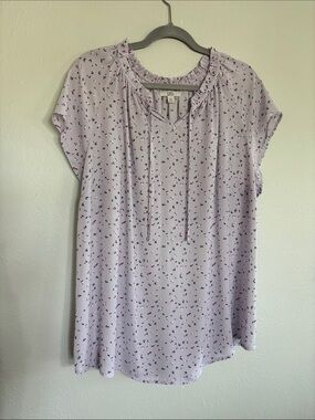 Croft & Barrow Light Purple Ruffle Blouse